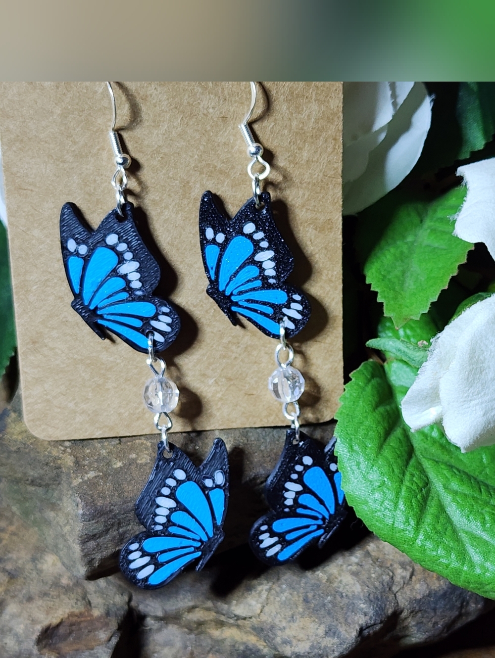 Blue Butterfly Drop Earrings - Women Jewelry